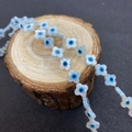 Perles en nacre naturelle en forme de fleur avec œil protecteur pour bijoux DIY - Fleur à Quatre Pétales (8mm)
