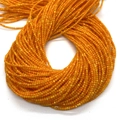 Vibrant orange natural shell round beads with cat-eye luster for DIY jewelry making - 2mm / Bright Orange
