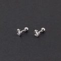 Orecchini a perno in acciaio al titanio argento con design ad ancora e chiusura a vite - Stile Ancora Acciaio