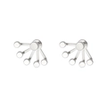 Orecchini ear jacket in argento dal design geometrico a ventaglio in acciaio titanio - Stile a Cinque Cilindri Acciaio