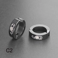 Clip per orecchio punk da uomo in acciaio nero con motivo scorpione argento - Stile Totem Scorpione (C2) / 1 Pezzo / Nero