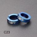 Orecchini a clip punk in acciaio inossidabile blu con motivo a scorpione argentato - Stile Totem Scorpione (C23)