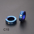 Orecchini a clip in acciaio inossidabile blu da uomo con incisione I Love U - Stile Inciso I LOVE U (C15)