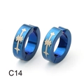 Orecchini a clip punk blu in acciaio inossidabile con motivo a stella per orecchie non forate - Stile Stella (C14)