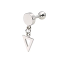 Minimalist silver geometric earring with triangle pendant and ball screw-back - Triangle Style (Steel Color)