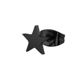 Clou d'oreille étoile en acier inoxydable noir avec finition mate et style minimaliste - Étoile à Cinq Branches Noir