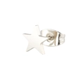 Clou d'oreille étoile en acier inoxydable argenté poli avec fermoir papillon - Étoile à Cinq Branches Acier