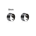 Pendientes magnéticos de 8mm en acero con diseño de Tai Chi Yin Yang blanco y negro - 8mm / Tai Chi (C10)