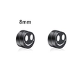 Pendientes magnéticos negros de 8mm con diseño de cara sonriente y acabado en acero - 8mm / Sonrisa (C9)