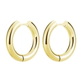 Minimalist thick 4.0mm round hoop earrings in polished gold finish titanium steel - 4*16mm / Gold