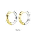 Polished titanium steel hoop earrings with 10mm gold and silver two-tone gradient design - 4.0*10mm / Gold & Silver