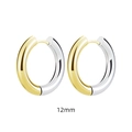 Minimalist 12mm titanium steel hoop earrings featuring a gold and silver dual-tone finish - 4.0*12mm Inner Diameter Two-Tone