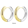 Minimalist 16mm dual-tone titanium hoop earrings in gold and silver finish - 4.0*16mm Inner Diameter Two-Tone