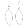 Boucles d'oreilles minimalistes en titane argenté avec design géométrique de feuilles torsadées - Acier (Style 0013)