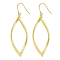 Boucles d'oreilles pendantes géométriques marquise torsadées dorées en acier au titane - Or (Style 0013)