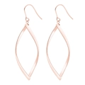 Boucles d'oreilles pendantes géométriques minimalistes en forme de feuille rose doré - Or Rose (Style 0013)
