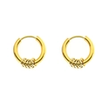 Poliierte goldene Edelstahl-Creolen mit fünf dekorativen, hängenden kleinen Ringen - Goldener Kreis Stil / 1 Stück / Gold