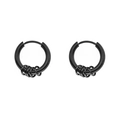 Schwarze Herren-Ohrringe aus Edelstahl im Punk-Stil mit fünf kleinen Ringen - Schwarzer Kreis-Stil / 1 Stück / Schwarz