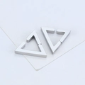 Minimalist silver triangular U-shaped ear cuffs with a polished geometric stainless steel finish - Triangle / Silver