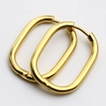Polierte, 18K vergoldete ovale Creolen mit einem minimalistischen Scharnierverschluss - Gold (2.5*19*26) / 1 Stück