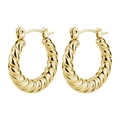 Eleganti orecchini a cerchio in oro ritorto con un design a spirale strutturato unico - Intrecciato (020502) / Torciglione Oro