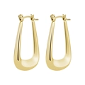 Orecchini a cerchio cavi a forma di U in acciaio inossidabile lucido placcato oro 18K - Forma a U Colore Oro