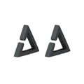 Minimalist black U-shaped geometric triangle clip-on earrings in matte black finish - Triangle / Black