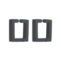 Minimalist matte black geometric U-shaped ear clips in durable stainless steel finish - Square / Black