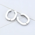 Sleek silver U-shaped geometric clip-on earrings for women with polished finish - U-Shape / Silver
