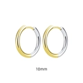 Minimalist 10mm titanium steel hoop earrings featuring a gold and silver dual-tone finish - 2.5*10mm Inner Diameter Two-Tone