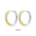 Titanium steel huggie hoop earrings with 12mm two-tone gold and silver finish - 2.5*12mm Inner Diameter Two-Tone