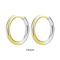 Minimalist 14mm titanium steel hoop earrings featuring a two-tone gold and silver finish - 2.5*14mm Inner Diameter Two-Tone