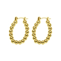 Eleganti orecchini a cerchio con perline placcati in oro da donna dal design sferico - Perline Oro