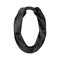 Minimalistische zwarte gedraaide oorbel met spiraalvormige textuur voor dames en heren - 12mm Zwart
