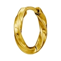 Minimalistische gouden gedraaide metalen oorring met een hoogglans gepolijste afwerking - 8mm Goud