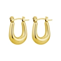 Orecchini a cerchio a U in oro lucido con finitura a specchio e design minimalista moderno - Forma U No.3 Oro