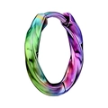 Minimalistische gedraaide oorringen met regenboogverloop in duurzaam titanium staal - 8mm Regenboog