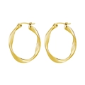 Orecchini a cerchio in acciaio al titanio dorato con design a spirale intrecciata per donna - Torsione No.2 Oro