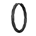 Minimalistische gedraaide ovale oorringen met zwarte afwerking en een metalen textuur - 20mm Zwart