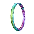 Regenboog gradiënt gedraaide titanium stalen oorring met olieglans afwerking - 20mm Regenboog