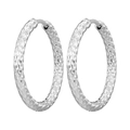 Titanium stalen oorringen met gehamerde textuur en zilveren gepolijste afwerking - 8mm / Gestippeld Patroon / 1 Stuk / Staalkleur