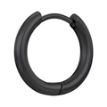 Minimalist matte black stainless steel hoop earring with a sleek circular design - Inner Diameter 14mm Thickness 3.0mm / Black