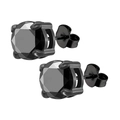 Boucles d'oreilles clous en acier noir de style hip-hop avec zircons ronds brillants - Zirconia Rond 4mm / Fermoir Papillon Noir Zirconia Noir (Seul)