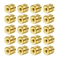Set of 20 gold plated stainless steel knurled safety ear nuts with threaded lock design - Gold Pattern Rhinestone