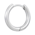Pendientes de aro minimalistas de acero inoxidable plateado pulido con cierre de bisagra - Diámetro Interior 18mm, Grosor 4.0mm (1 Pieza) / Color acero