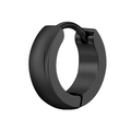 Détail d'une boucle d'oreille huggie en acier inoxydable noir mat avec charnière cachée - 2.0x7mm / Noir (1 pièce)