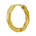 Élégantes créoles torsadées plaquées or avec finition texturée et fermoir à charnière - 8mm / Motif Torsadé Couleur Or