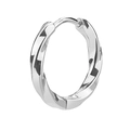 Gepolijste zilveren titanium stalen oorringen met een minimalistisch gedraaid ontwerp - 8mm (1 Stuk) / Stalkleur Vierkante Draai