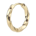Minimalistische gouden oorringen met gedraaide textuur en onzichtbare sluiting - 8mm (1 Stuk) / Goudkleur Vierkante Draai