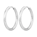 Gepolijste zilveren titanium stalen oorringen met een elegant spiraalpatroon - 8mm (1 Stuk) / Stalkleur Spiraaldraai